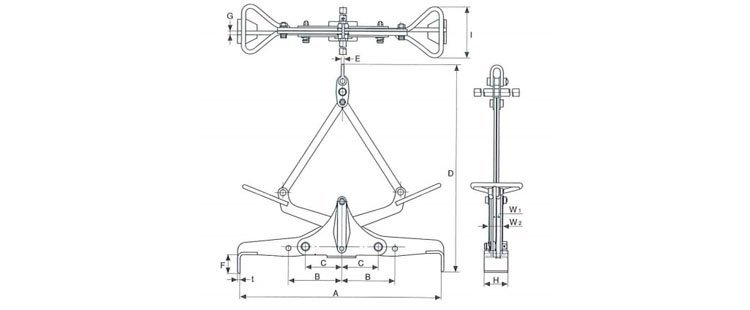 UGMA型鷹牌混凝土制品夾具尺寸圖 UGMA型鷹牌混凝土制品夾具尺寸圖