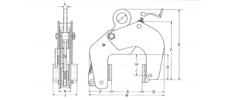 鷹牌ECAR型混凝土用無傷吊具尺寸圖 鷹牌ECAR型混凝土用無傷吊具尺寸圖
