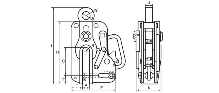 LSC型遙控操縱式鉤環(huán)尺寸圖