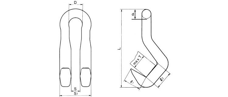 DL鋼板吊具尺寸圖 DL鋼板吊具尺寸圖