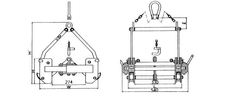三木CU-SEA型U字溝用吊具尺寸圖 三木CU-SEA型U字溝用吊具尺寸圖