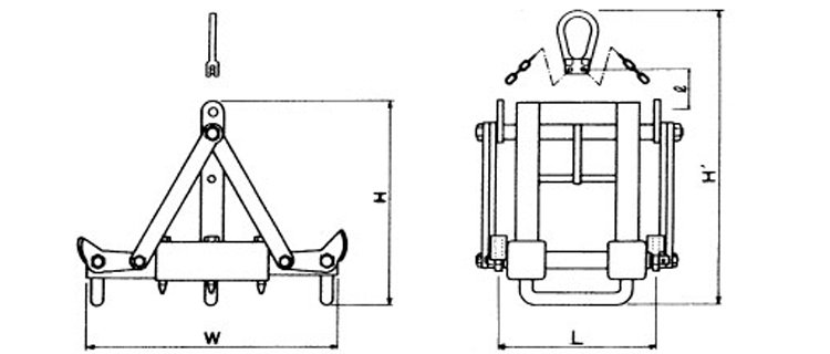 三木CU-SJ型混凝土夾鉗尺寸圖 三木CU-SJ型混凝土夾鉗尺寸圖