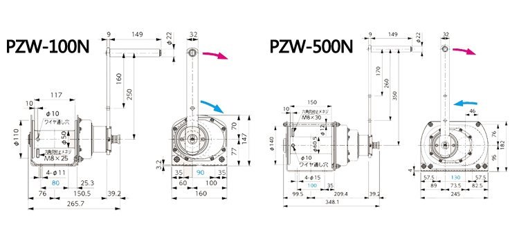 PZW不銹鋼手搖絞盤(pán)尺寸圖